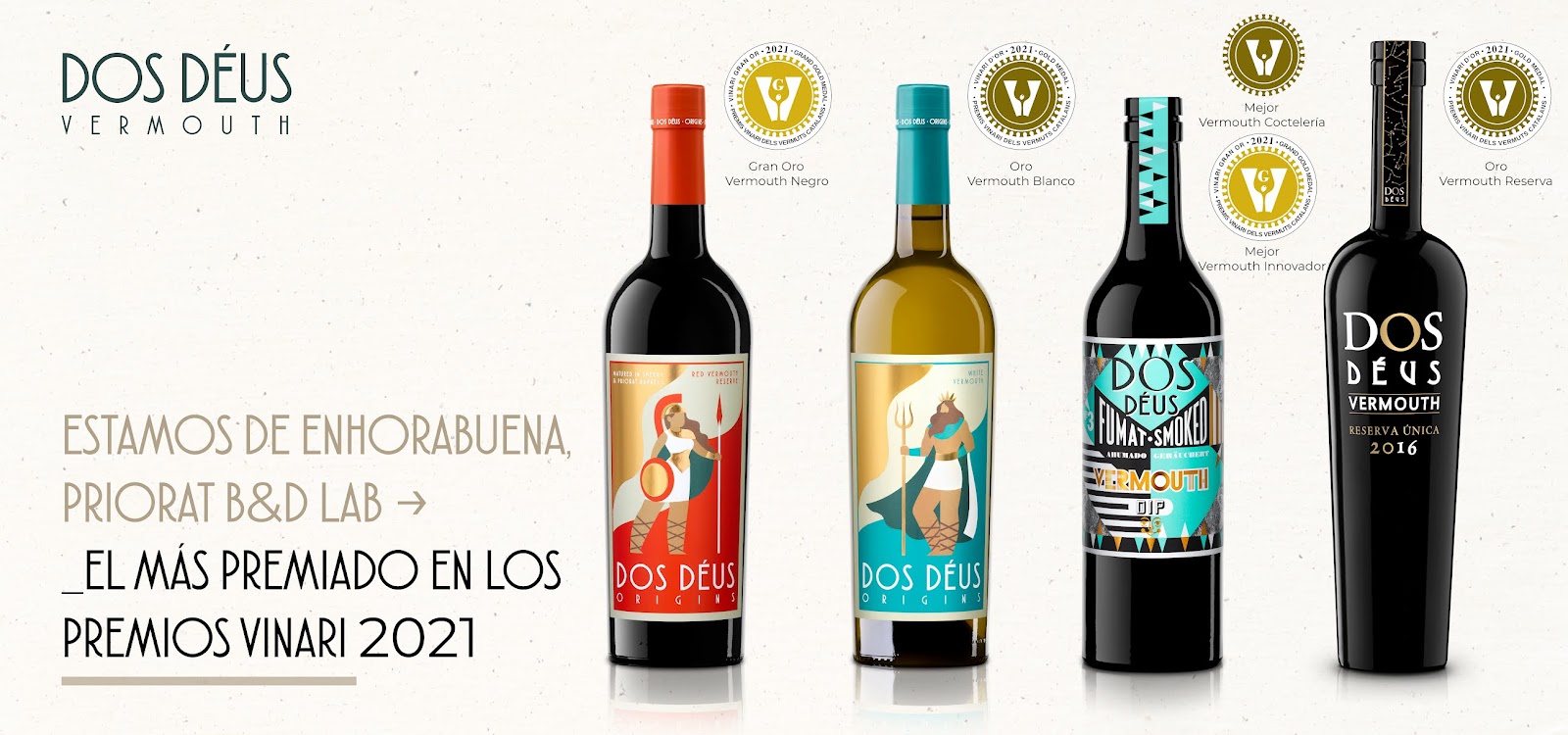VERMOUTH DOS DÉUS Y PRIORAT BD LAB TRIUNFAN EN LOS PREMIOS VINARI 2021
